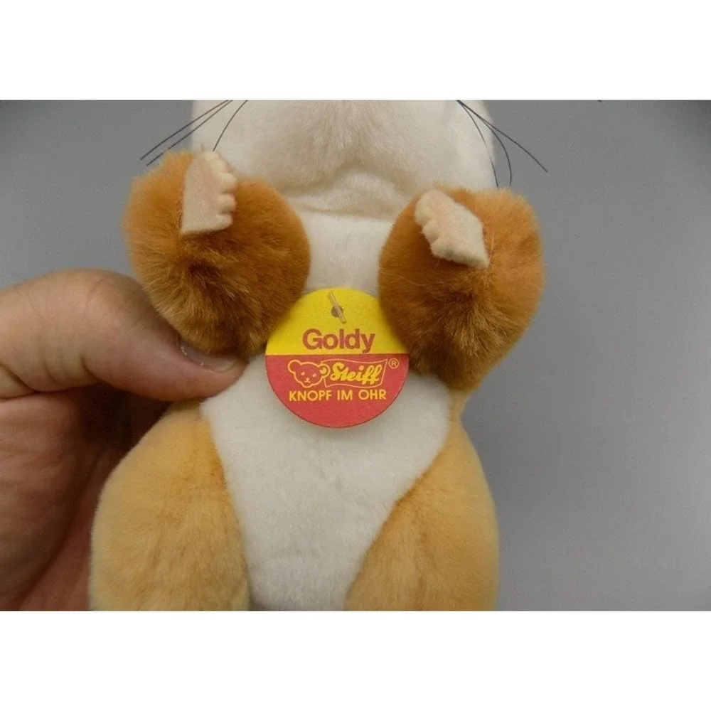 Steiff Goldy the Hamster Vintage w/ Tag Button & Ribbon W Germany PA 55 MASS 73